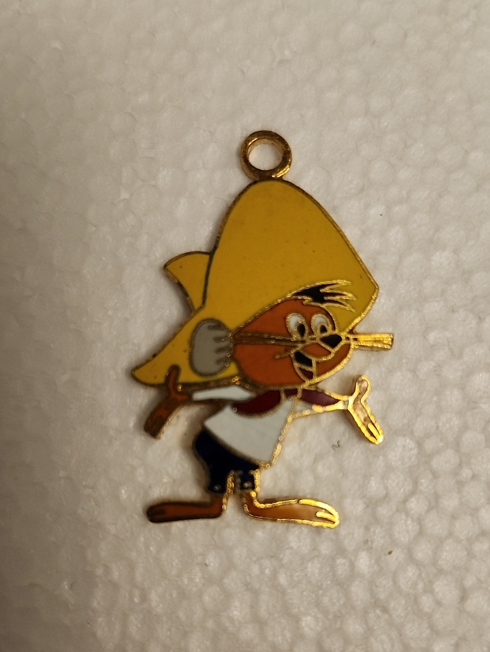 Vintage Speedy Gonzales Enamel Charm, 80s